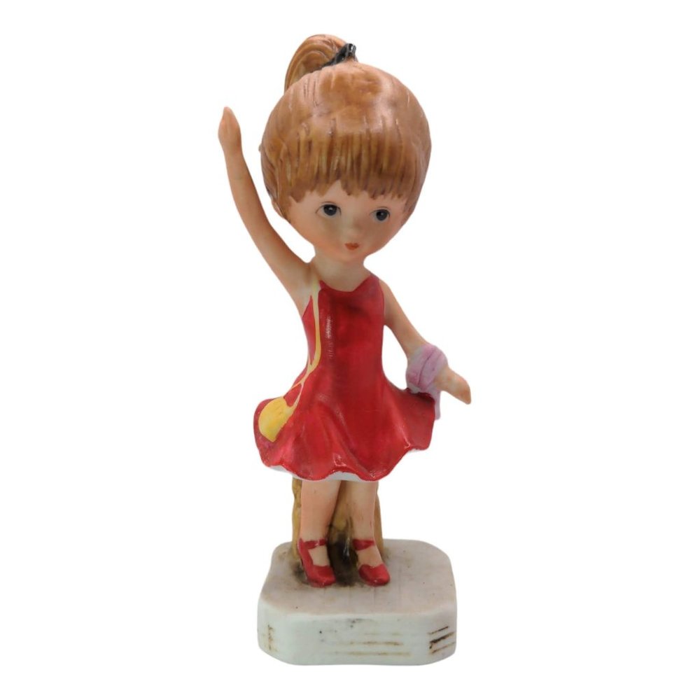 VTG 1980 Fran Mar Gorham Moppets Figurine Let's Dance Girl Disco Travolta 5.25"